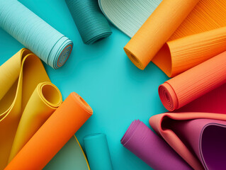 Farbige Yoga-Matten in Bewegung