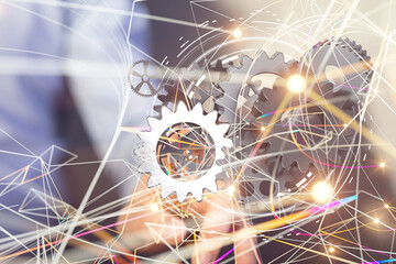 gear Technology background. Big data concept