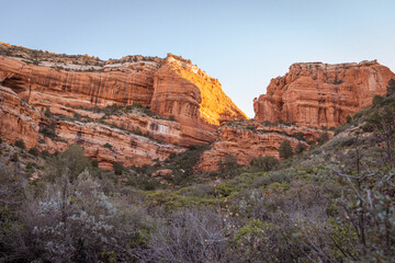 Red rocks of Sedona, taken from the Boynton Canyon Trail, at sunrise