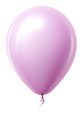 Light purple balloon isolated on transparent or white background