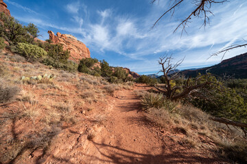 Red rock formations along the Boynton Canyon Trail in Sedona Arizona