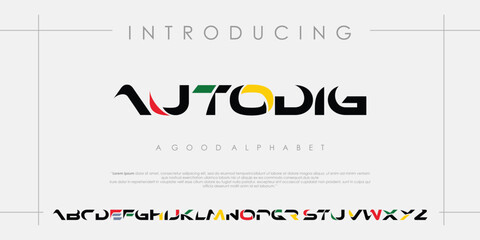 Modern abstract digital alphabet font. Minimal technology typography, Creative urban sport fashion futuristic logo design. vector illustration