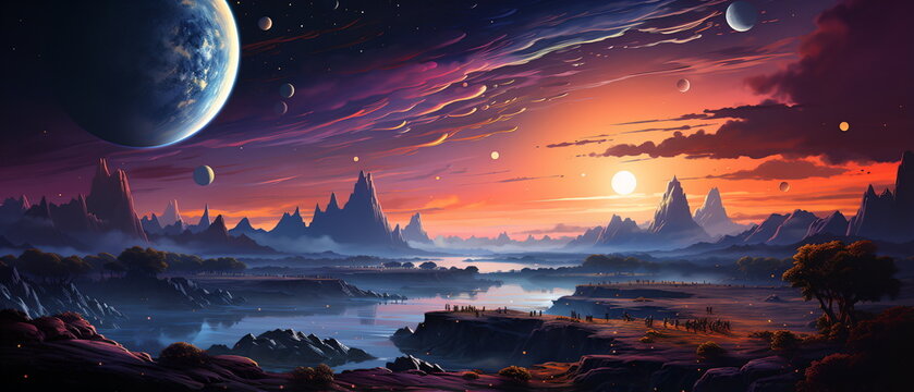 space digital artwork. Surreal fantasy space