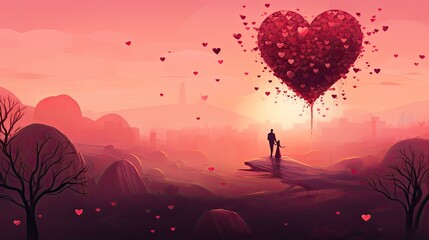 Compose a heartfelt Valentine's Day background with warm colors and love-inspired visuals. Perfect for cards, social media, or creating a romantic atmosphere