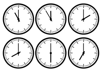 Set clock with the timer in different colors in the style of icons
