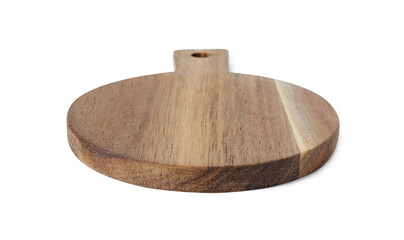 Fototapeta na wymiar One wooden cutting board isolated on white