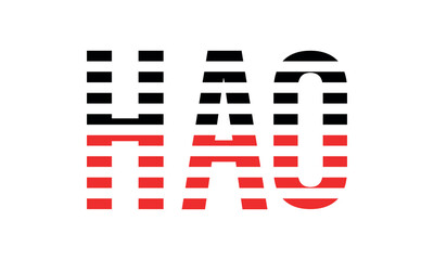 HAO three initial letter iconic line negative space minimal logo design vector template. monogram, abstract, wordmark, business, typography, minimalist, brand, company, flat, modern, unique, simple