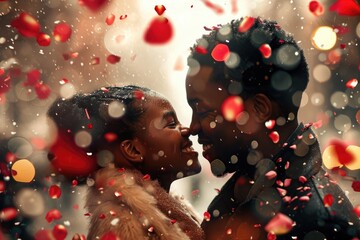 Obraz na płótnie Canvas People in love celebrating valentines day for the day of love pragma