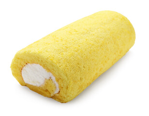 One delicious cake roll isolated on white