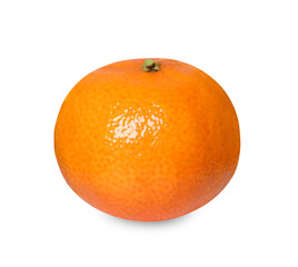One fresh ripe tangerine isolated on white