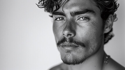 Analog Portrait: Young Man with Mustache and Freckles