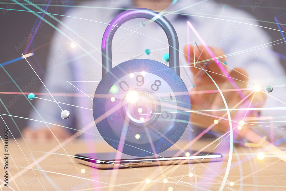 Aufkleber Cybersecurity of digital network systems with computer security enginee
