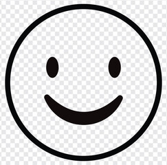 Happy smiley face or emoticon line art icon for apps and websites