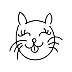 Funny Cat face design for print or use as poster, card, flyer, tattoo or T Shirt