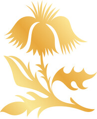 hand-drawn Chinese dragon and flower illustrations in luxurious golden hues