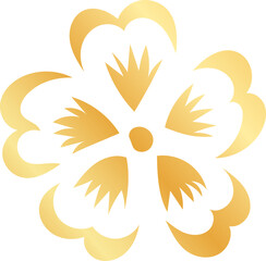 Obraz premium hand-drawn Chinese dragon and flower illustrations in luxurious golden hues