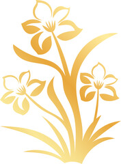 hand-drawn Chinese dragon and flower illustrations in luxurious golden hues