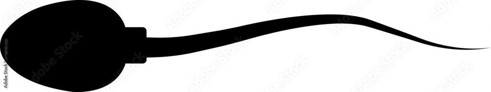 Poster abstract spermatozoon icon vector that runs towards the egg isolated on a transparent background, co