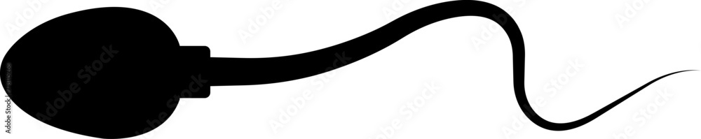 Poster abstract spermatozoon icon vector that runs towards the egg isolated on a transparent background, co