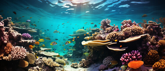 Fototapeta na wymiar Beautiful colorful corals in the sea
