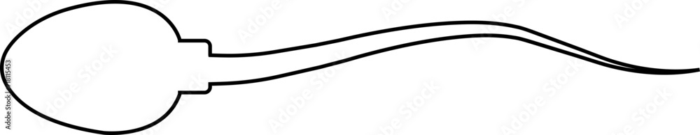 Poster abstract spermatozoon icon sperm vector that runs towards the egg isolated on transparent background