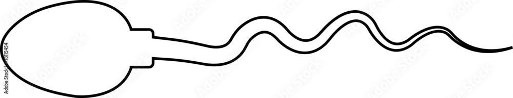 Poster abstract spermatozoon icon sperm vector that runs towards the egg isolated on transparent background