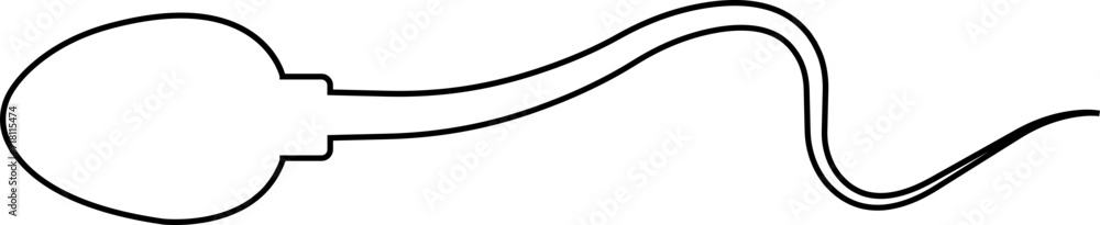 Poster abstract spermatozoon icon sperm vector that runs towards the egg isolated on transparent background