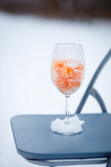 Vegan Diet. Tangerine holiday centerpiece. Sweet and tasty citrus fruit close up view