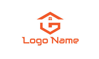 G latter logo house logo designs, real estate icon suitable for info graphics, websites and print media. Vector, flat icon, badges, labels, clip art. Line art style. Thin line design. Color design.
