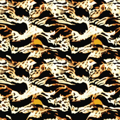 Abstract seamless animal pattern, Mammals Fur. print skins. Predators Camouflage. Cheetah Giraffe Zebra Leopard Tiger Jaguar. Printable Background. Vector illustration