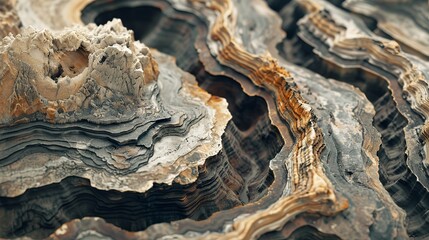 Obraz premium Contour Line Art Inspired by Geological Map