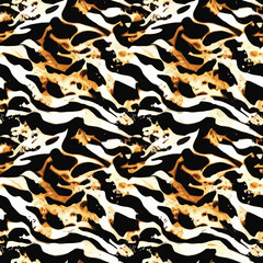 Abstract seamless animal pattern, Mammals Fur. print skins. Predators Camouflage. Cheetah Giraffe Zebra Leopard Tiger Jaguar. Printable Background. Vector illustration