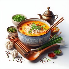 Delicious Spicy Noodles Soup