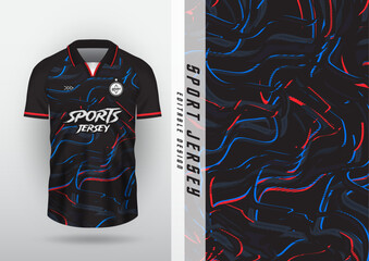 Background sublimation outdoor sports jersey football jersey futsal jersey running jersey racing workout red blue wire pattern on black background