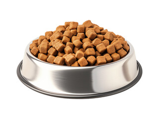 Pet food bowl isolated on transparent or white background, png