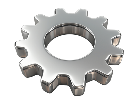 Gear cog wheel isolated on transparent or white background, png