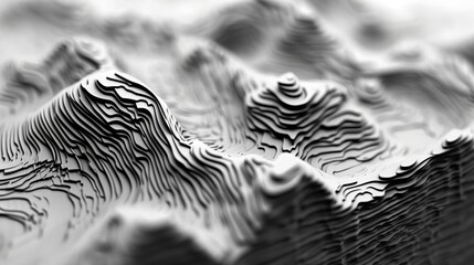 Intricate Contour Line Art Inspired by Geological Structures