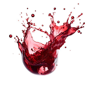 Vibrant red wine splashes into a glass, creating a dynamic and celebratory image with elements of motion and freshness