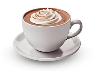 Cup of cocoa isolated on transparent or white background, png