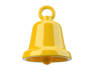 Notification bell icon isolated on transparent or white background, png