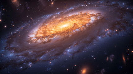 orange galaxy in purple space