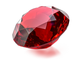 Red diamond isolated on transparent or white background, png