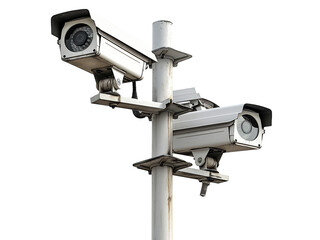 CCTV cameras isolated on transparent or white background, png