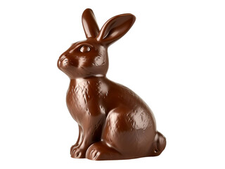 Chocolate Easter bunny isolated on transparent or white background, png