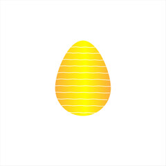 Yellow easter egg with wide zigzags. Vector illustration