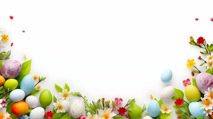 Naklejka na ściany i meble Beautiful easter card with isolated white background and copy space - Format 16:9
