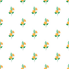 Free vector color small flowers pattern.