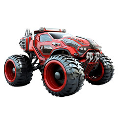 Electric future monster truck on transparent background PNG
