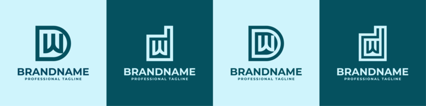 Modern Initials DW Logo, suitable for business with DW or WD initials