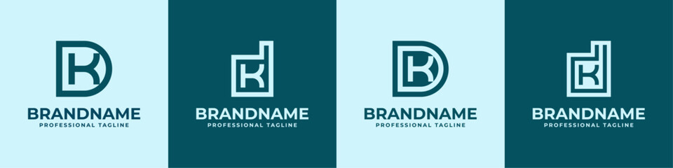 Modern Initials DK Logo, suitable for business with DK or KD initials - obrazy, fototapety, plakaty